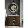 James Martin Vanities Alicante 39.5in Single Vanity, Mid-Century Acacia, Brushed Nickel W/White Glossy Composite Stone Top E110V39.5MCABNKWG